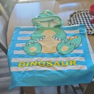 Amazon Kids Dinosaur Hooded Towel - Blue and Green